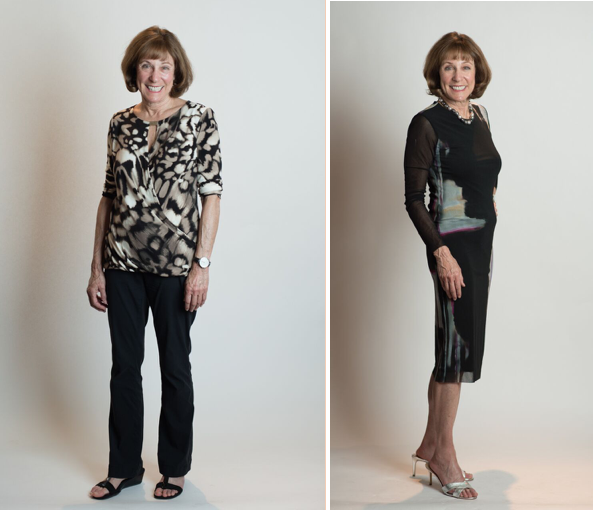 Before and After Women's styling by Shelley golden Stylist San Francisco